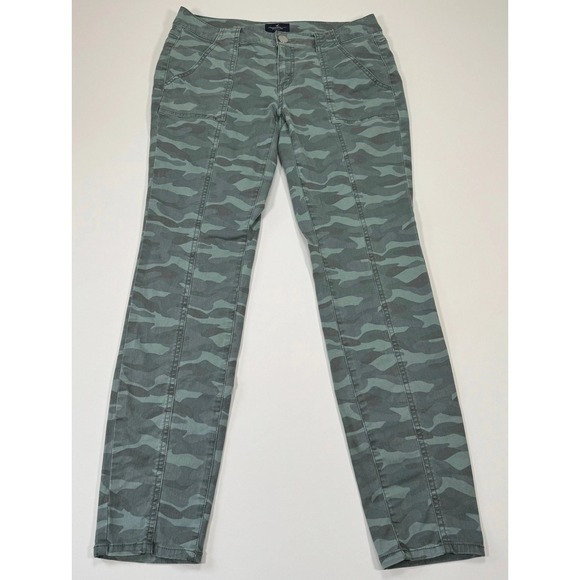 American Eagle Outfitters Pants - American Eagle Camo Skinny Pants Womens 6 Green Stretch Patch Pockets Military